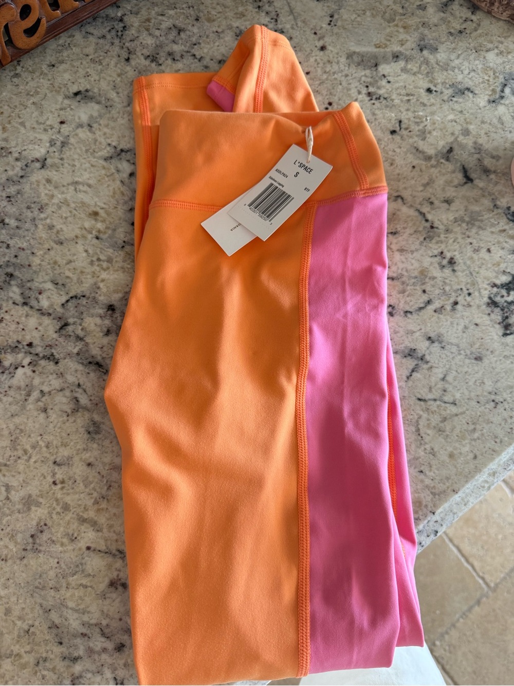L*SPACE Orange and Pink Sideline Leggings | color BTF | ASDLPA24
